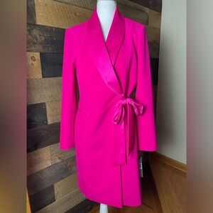 NWT TAHARI ASL ARTHUR S. LEVINE Women’s Shocking Pink Long Sleeve Dress Size 10